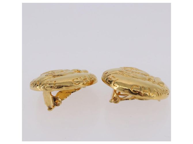 Orecchini CHANEL Mademoiselle Metallo Tono Oro CC Auth 198838 - vista 13