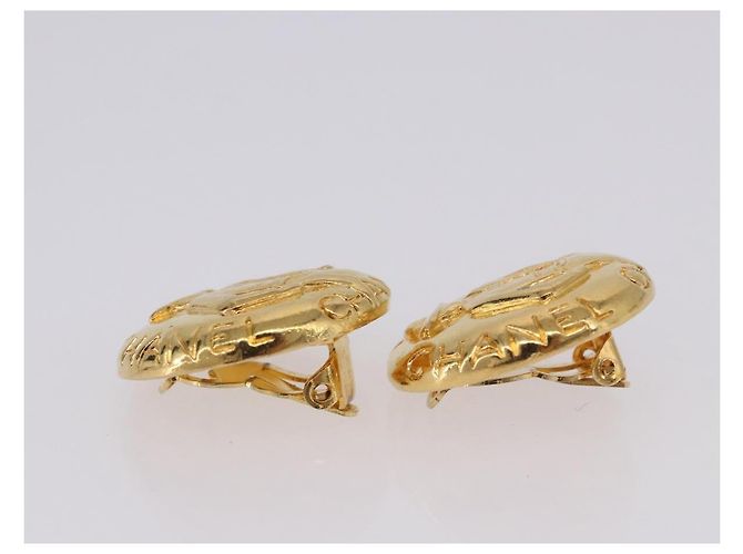 Orecchini CHANEL Mademoiselle Metallo Tono Oro CC Auth 198838 - vista 14