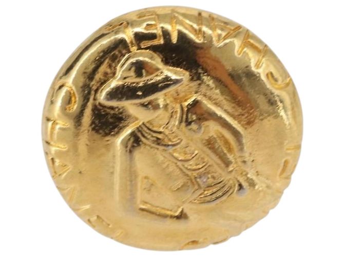 Orecchini CHANEL Mademoiselle Metallo Tono Oro CC Auth 198838 - vista 3