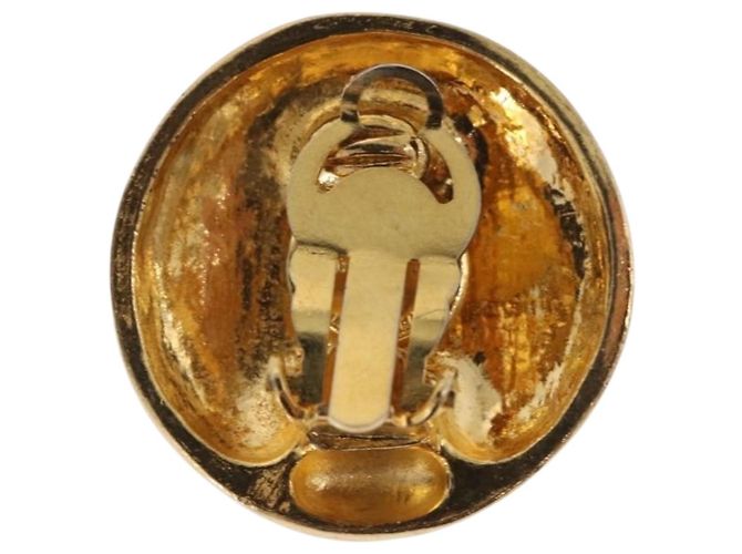 Orecchini CHANEL Mademoiselle Metallo Tono Oro CC Auth 198838 - vista 4