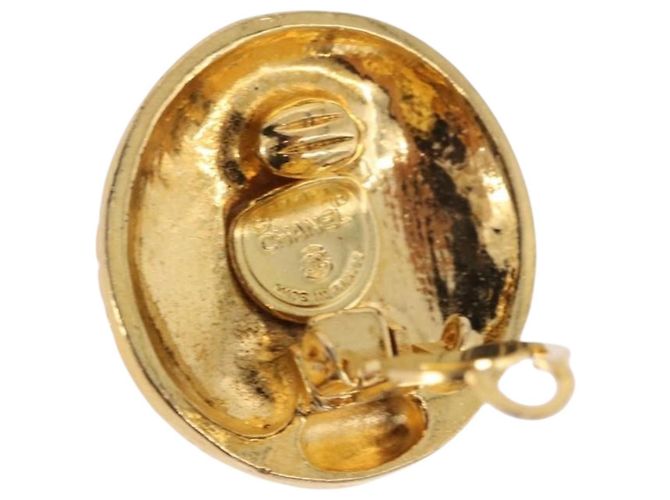 Orecchini CHANEL Mademoiselle Metallo Tono Oro CC Auth 198838 - vista 5