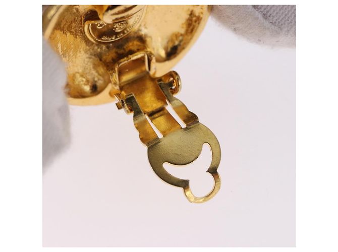 Orecchini CHANEL Mademoiselle Metallo Tono Oro CC Auth 198838 - vista 7