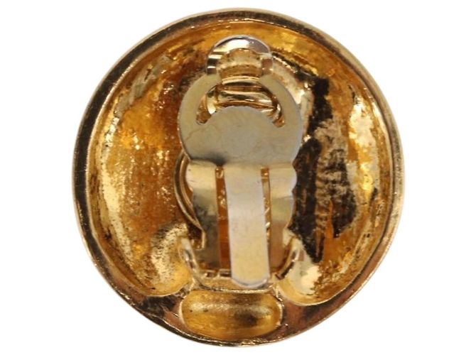 Orecchini CHANEL Mademoiselle Metallo Tono Oro CC Auth 198838 - vista 9