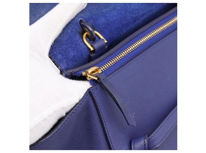 Céline CELINE Borsa Belt Bag Borsa a Mano Pelle 2way Blu Tono Oro Auth 196432 - vista 10