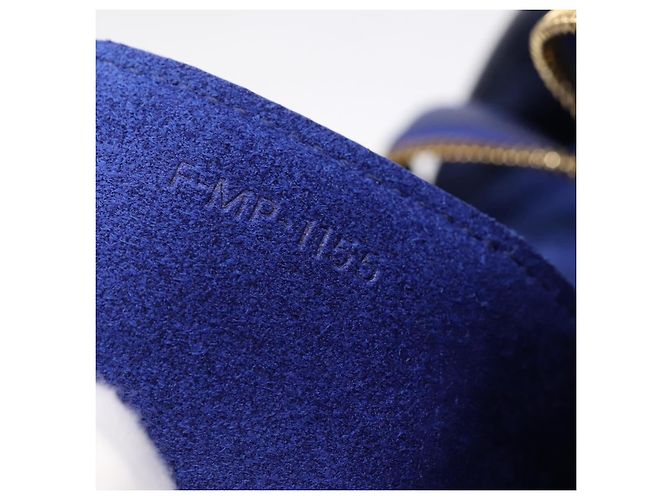 Céline CELINE Borsa Belt Bag Borsa a Mano Pelle 2way Blu Tono Oro Auth 196432 - vista 12