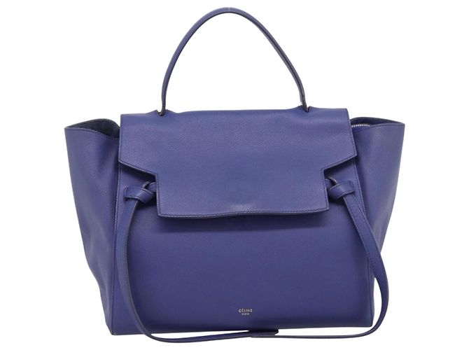 Céline CELINE Borsa Belt Bag Borsa a Mano Pelle 2way Blu Tono Oro Auth 196432 - vista 13