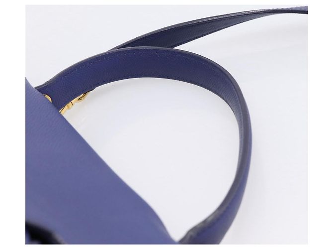 Céline CELINE Borsa Belt Bag Borsa a Mano Pelle 2way Blu Tono Oro Auth 196432 - vista 14