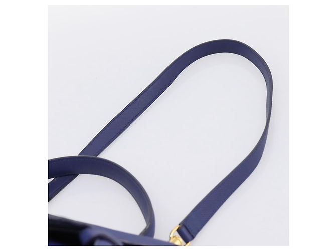 Céline CELINE Borsa Belt Bag Borsa a Mano Pelle 2way Blu Tono Oro Auth 196432 - vista 15