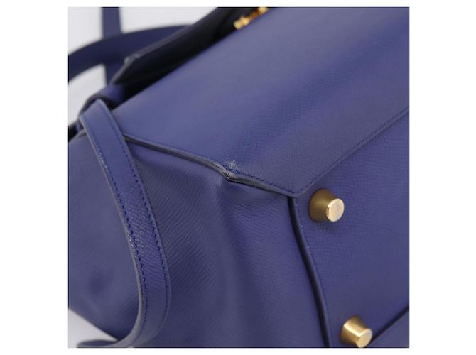 Céline CELINE Borsa Belt Bag Borsa a Mano Pelle 2way Blu Tono Oro Auth 196432 - vista 17