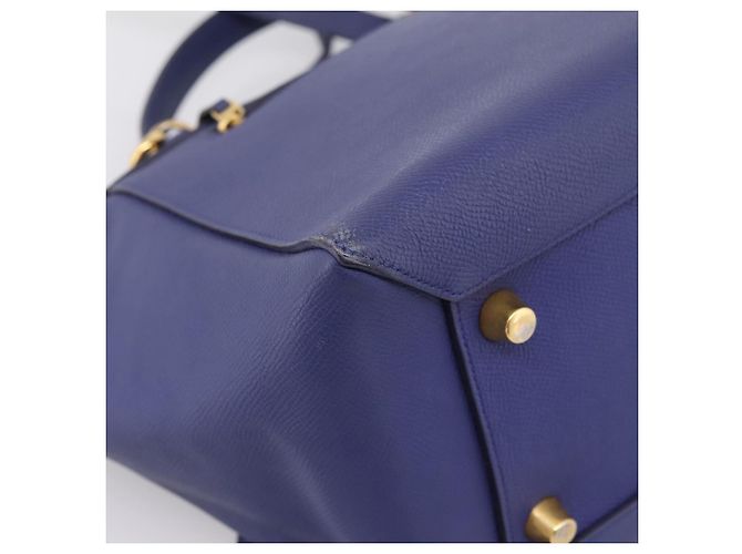 Céline CELINE Borsa Belt Bag Borsa a Mano Pelle 2way Blu Tono Oro Auth 196432 - vista 19