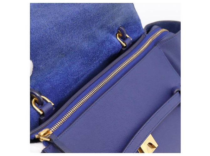 Céline CELINE Borsa Belt Bag Borsa a Mano Pelle 2way Blu Tono Oro Auth 196432 - vista 20