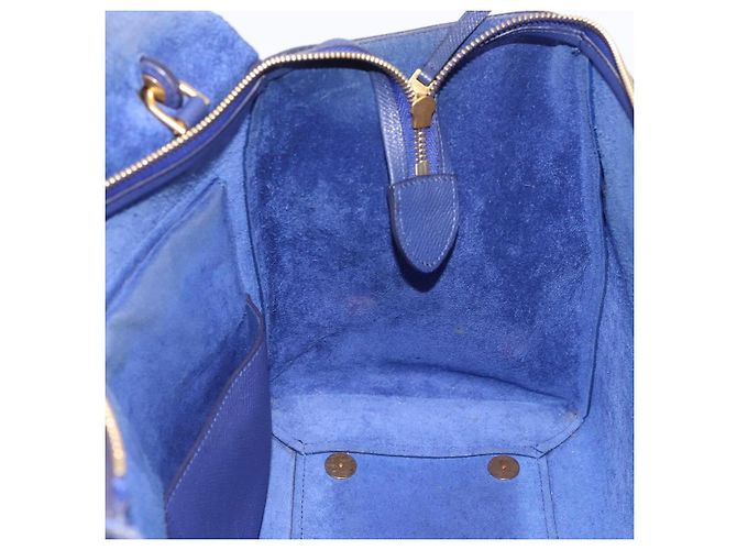 Céline CELINE Borsa Belt Bag Borsa a Mano Pelle 2way Blu Tono Oro Auth 196432 - vista 21