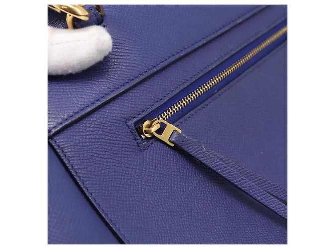 Céline CELINE Borsa Belt Bag Borsa a Mano Pelle 2way Blu Tono Oro Auth 196432 - vista 24