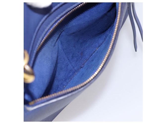 Céline CELINE Borsa Belt Bag Borsa a Mano Pelle 2way Blu Tono Oro Auth 196432 - vista 25