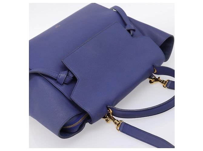 Céline CELINE Borsa Belt Bag Borsa a Mano Pelle 2way Blu Tono Oro Auth 196432 - vista 6