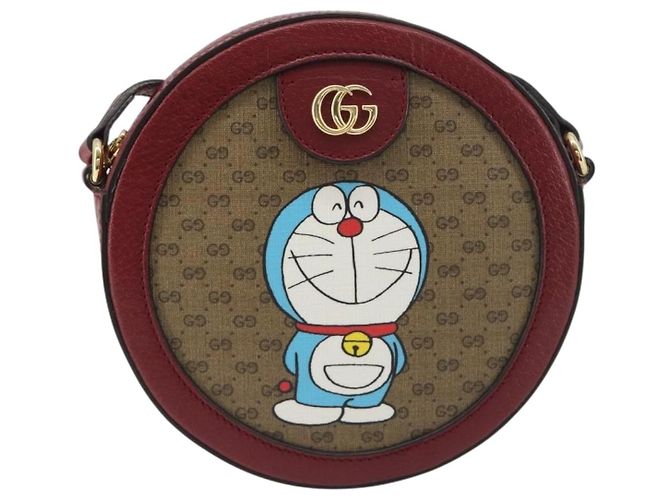 Borsa GUCCI Micro GG Supreme Collaborazione Doraemon PVC Beige 625216 Auth ka5794M D'oro - vista 2