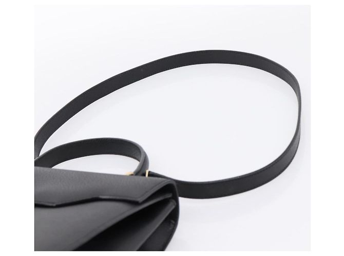 GUCCI Hand Bag Leather 2way Black Gold Tone Auth ep15699V - view 10
