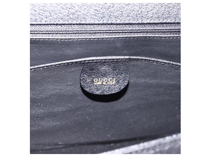 GUCCI Hand Bag Leather 2way Black Gold Tone Auth ep15699V - view 18