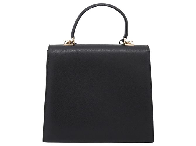 GUCCI Hand Bag Leather 2way Black Gold Tone Auth ep15699V - view 3