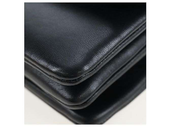 Céline Borsa a tracolla con catena CELINE in pelle nera e oro Auth BA14803V Nero - vista 11
