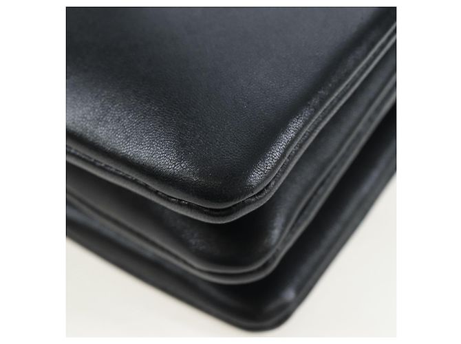 Céline Borsa a tracolla con catena CELINE in pelle nera e oro Auth BA14803V Nero - vista 13