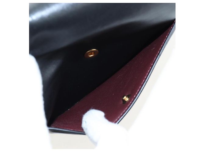 Céline Borsa a tracolla con catena CELINE in pelle nera e oro Auth BA14803V Nero - vista 15