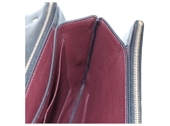 Céline Borsa a tracolla con catena CELINE in pelle nera e oro Auth BA14803V Nero - vista 23