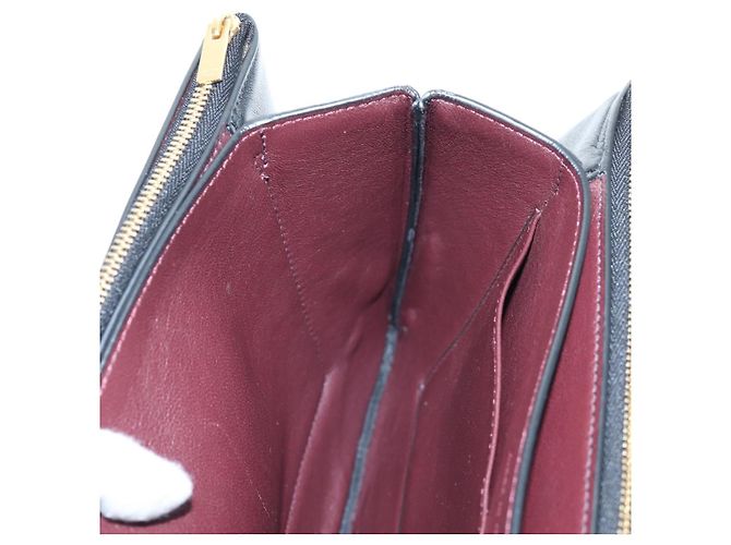 Céline Borsa a tracolla con catena CELINE in pelle nera e oro Auth BA14803V Nero - vista 24