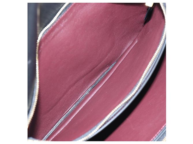 Céline Borsa a tracolla con catena CELINE in pelle nera e oro Auth BA14803V Nero - vista 26