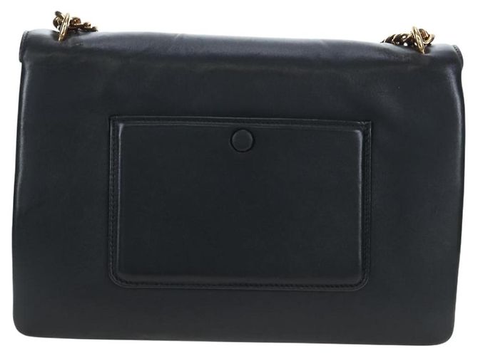 Céline Borsa a tracolla con catena CELINE in pelle nera e oro Auth BA14803V Nero - vista 3