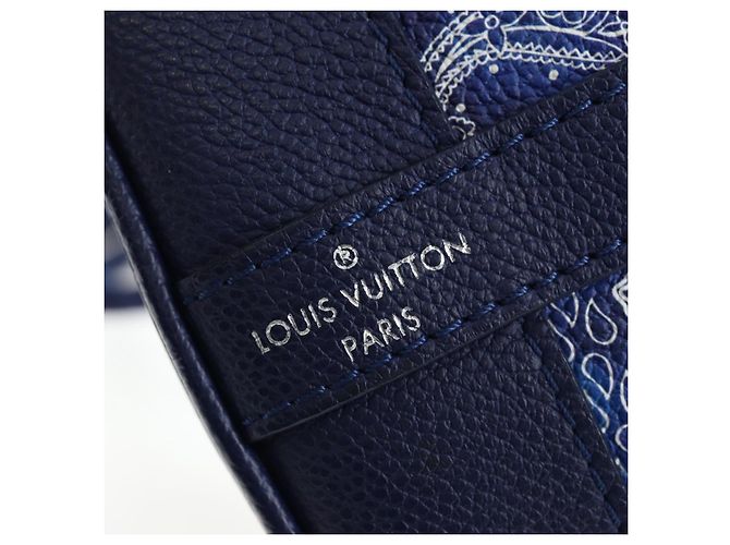 Borsa LOUIS VUITTON Monogram Bandana Randonnee PM Blue M20562 LV Auth 195579M Bianco - vista 18