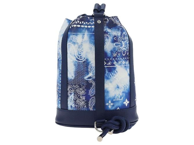 Borsa LOUIS VUITTON Monogram Bandana Randonnee PM Blue M20562 LV Auth 195579M Bianco - vista 2