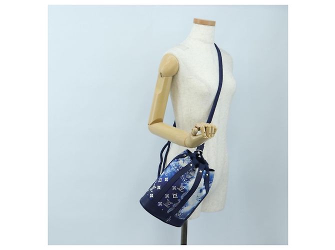 Borsa LOUIS VUITTON Monogram Bandana Randonnee PM Blue M20562 LV Auth 195579M Bianco - vista 22