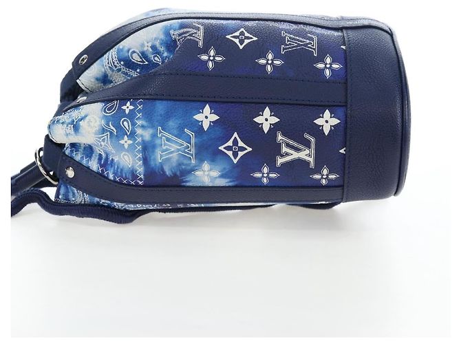 Borsa LOUIS VUITTON Monogram Bandana Randonnee PM Blue M20562 LV Auth 195579M Bianco - vista 3