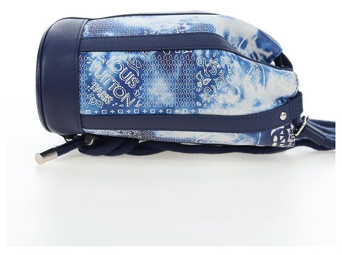Borsa LOUIS VUITTON Monogram Bandana Randonnee PM Blue M20562 LV Auth 195579M Bianco - vista 4