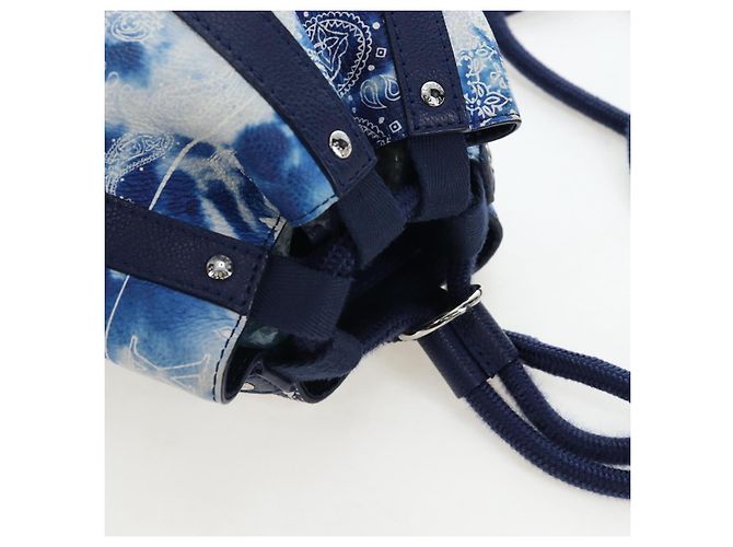 Borsa LOUIS VUITTON Monogram Bandana Randonnee PM Blue M20562 LV Auth 195579M Bianco - vista 6