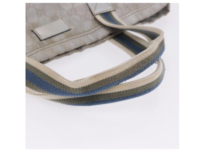 Borsa Tote GUCCI GG Canvas Sherry Line Silver 189669 Auth 196326 Argento - vista 7