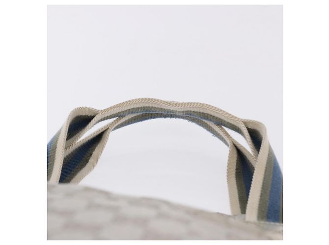 Borsa Tote GUCCI GG Canvas Sherry Line Silver 189669 Auth 196326 Argento - vista 8