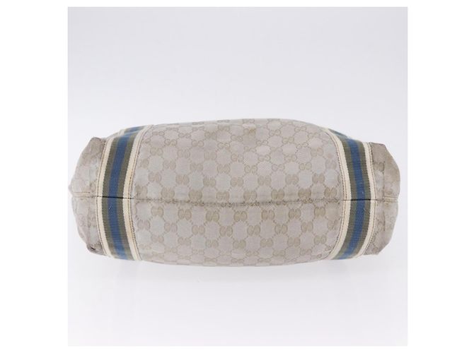 Borsa Tote GUCCI GG Canvas Sherry Line Silver 189669 Auth 196326 Argento - vista 9