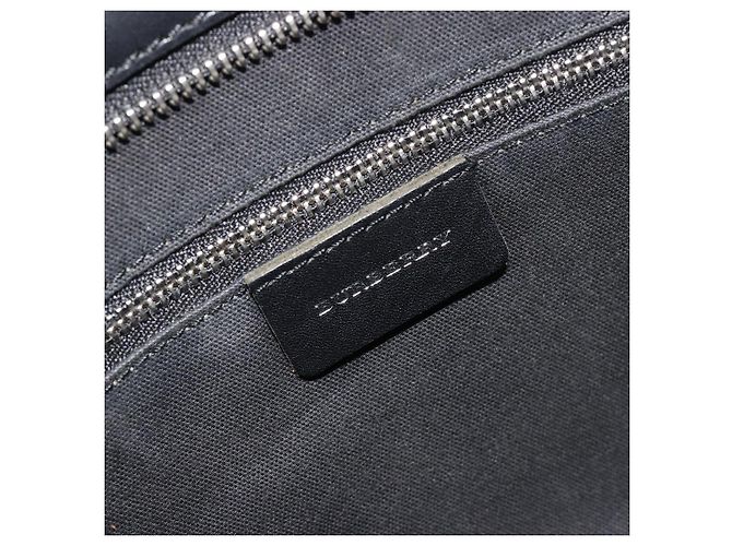 Borsa a mano BURBERRY Nova Check in lana nera argento Auth 198286A Nero - vista 11