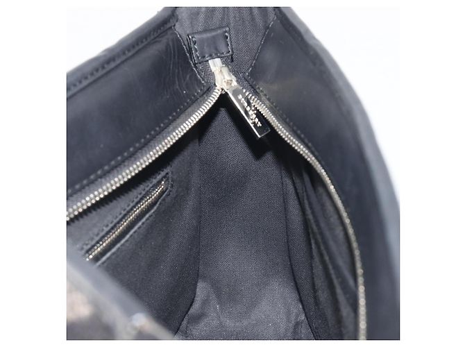 Borsa a mano BURBERRY Nova Check in lana nera argento Auth 198286A Nero - vista 17