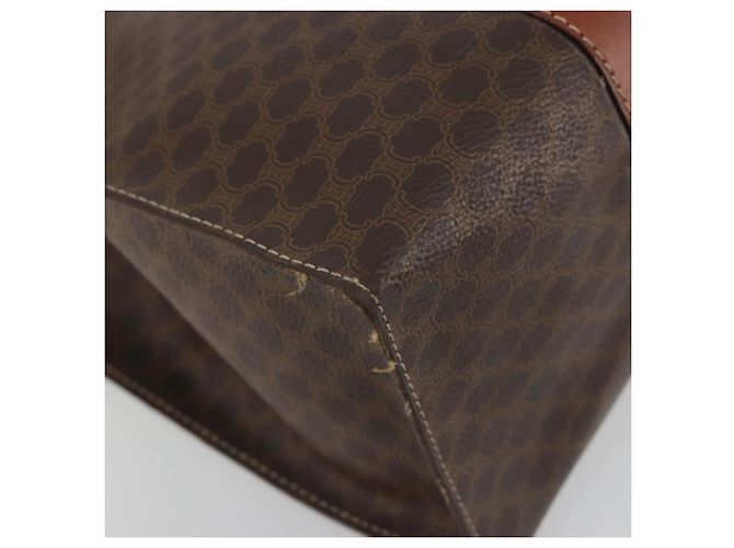 Céline Borsa Tote CELINE Macadam PVC Pelle Marrone Tono Oro Auth BA14994A - vista 14