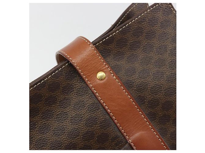 Céline Borsa Tote CELINE Macadam PVC Pelle Marrone Tono Oro Auth BA14994A - vista 17