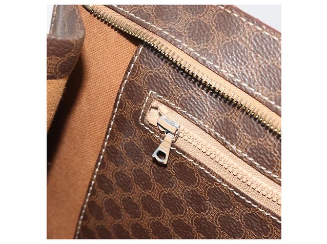 Céline Borsa Tote CELINE Macadam PVC Pelle Marrone Tono Oro Auth BA14994A - vista 22