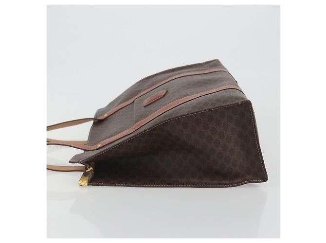 Céline Borsa Tote CELINE Macadam PVC Pelle Marrone Tono Oro Auth BA14994A - vista 4