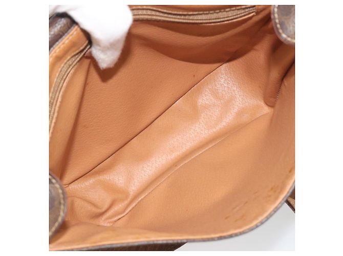 Céline Borsa a tracolla CELINE Macadam Canvas PVC Leather Brown Gold Auth 198697 Marrone D'oro - vista 11