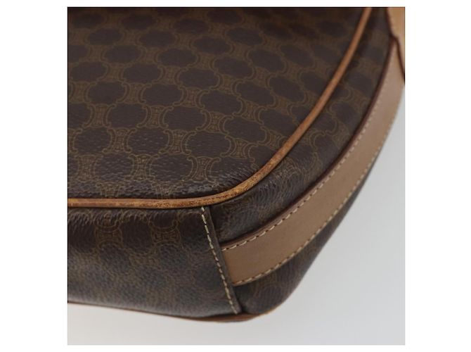 Céline Borsa a tracolla CELINE Macadam Canvas PVC Leather Brown Gold Auth 198697 Marrone D'oro - vista 15