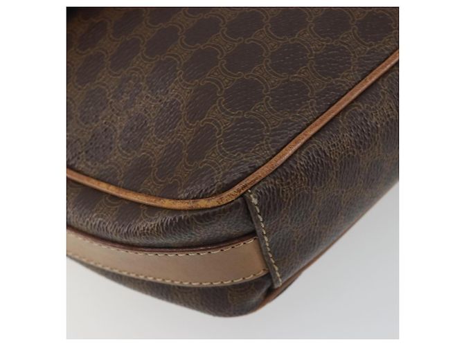 Céline Borsa a tracolla CELINE Macadam Canvas PVC Leather Brown Gold Auth 198697 Marrone D'oro - vista 16