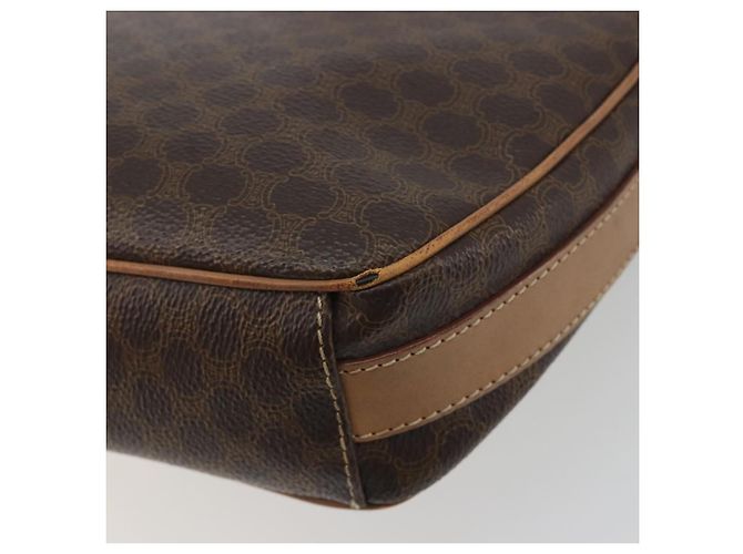 Céline Borsa a tracolla CELINE Macadam Canvas PVC Leather Brown Gold Auth 198697 Marrone D'oro - vista 17