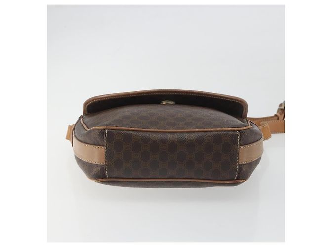 Céline Borsa a tracolla CELINE Macadam Canvas PVC Leather Brown Gold Auth 198697 Marrone D'oro - vista 5